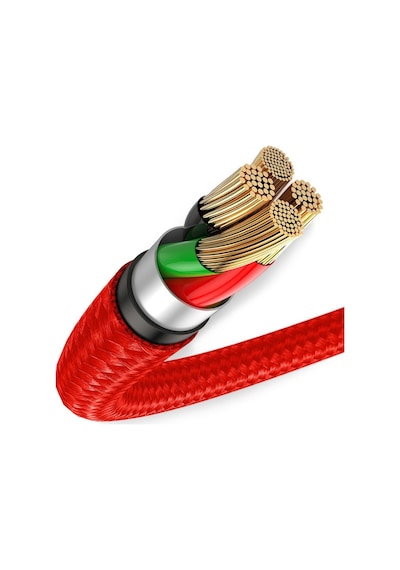Baseus Halo 2.4A Lightning 1 Metre Şarj Kablosu Kırmızı