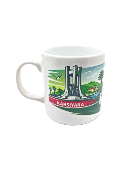 Porselen Kupa Bardak İzmir Ve İlçeleri Temalı Beyaz8