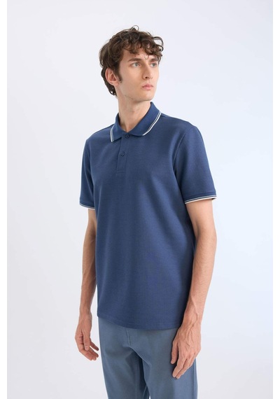 DeFacto Regular Fit Polo Yaka Kısa Kollu Waffle Tişört D7932AX25SPIN179 DeFacto Regular Fit Polo Yaka Kısa Kollu Waffle Tişört D7932AX25SPIN179
