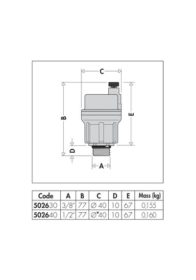Caleffi Robocal Otomatik Hava Purjörü - 1/2'' - 115 C