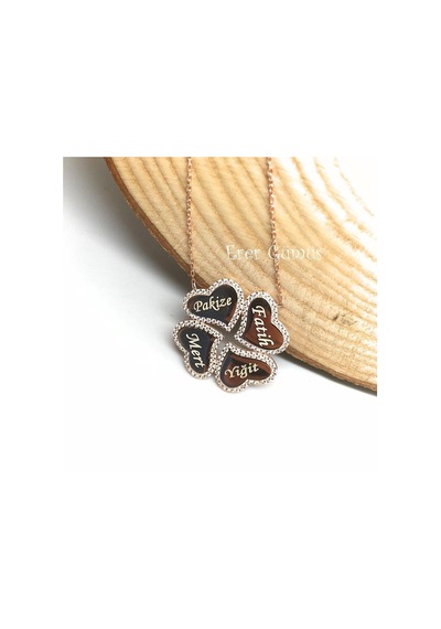 Gümüş 4 Yapraklı Yonca İsimli Kolye Rose Gold