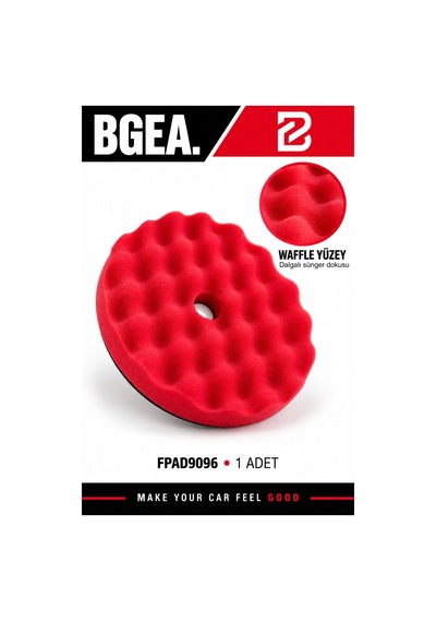 Bgea Waffle Kırmızı Polisaj Süngeri 5 İnç 125 Mm Cırtlı Pasta Cila Pedi 1 Adet Fpad9096