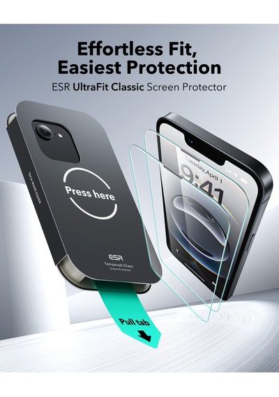 İphone 16e/14/13 Pro/13 Anti-static Temperli Full Cam Ekran Koruyucu Kolay Kurulum Kiti - 2 Adet - 731106886