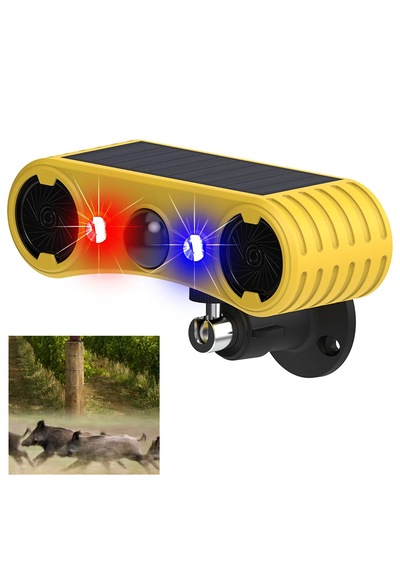 Gaman 26950 Güneş Enerjili Solar Hayvan Kovucu Sensörlü Alarm, 130 Db, 4 Mod, Hareket Sensörlü Led Bahçe Koruma Sistemi