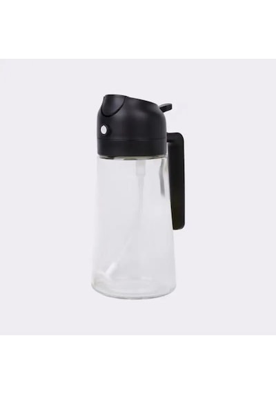 600 Ml Sprey Ve Normal Dökme Yağdanlık Limon Sirke Sos Vs Püskürtücü Çok Amaçlı Cam Sprey Şişe Siyah Diğer