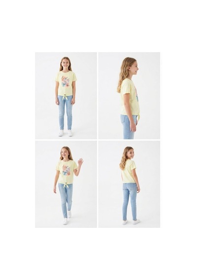 Stsahra Kız Çocuk Sarı T-shirt 00666sr