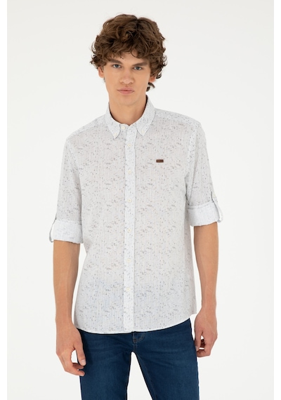 U.s. Polo Assn. Erkek Taş Gömlek Desenli 50288660-vr049 Taş