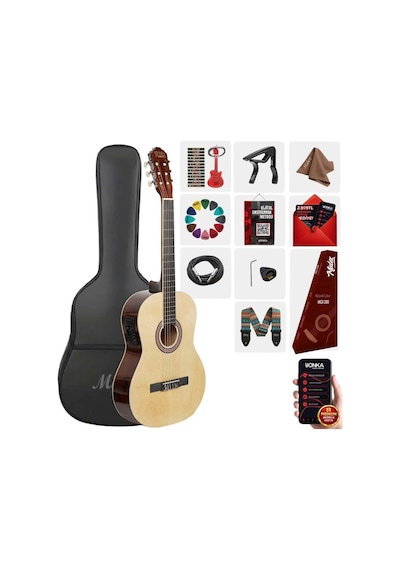 Midex Mgx-200nt-eq Ekolayzerli Profesyonel Elektro Klasik Gitar Seti Natural 4/4 Üst Segment
