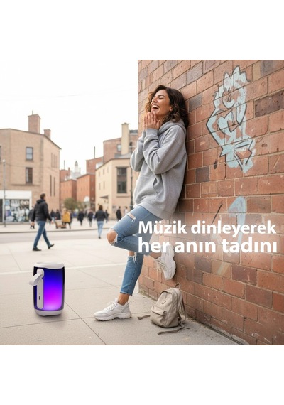 Eıma E5 Mini Bluetooth Hoparlör Led Işıklı Kablosuz Taşınabilir Speaker
