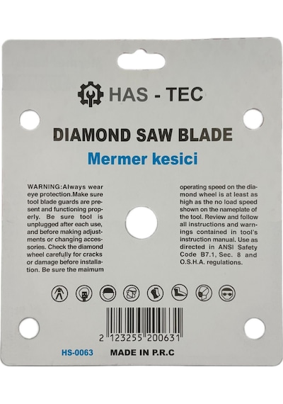 115mm Mermer Kesici Diamond Saw Blade Ø115x1.8x22.23 Mm