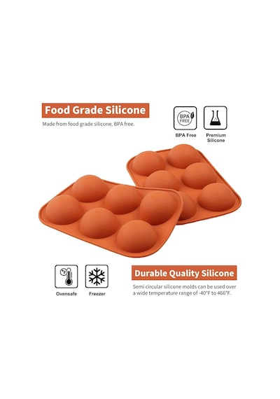 Silikon 6 Lı Yarım Küre 8cm Kahverengi