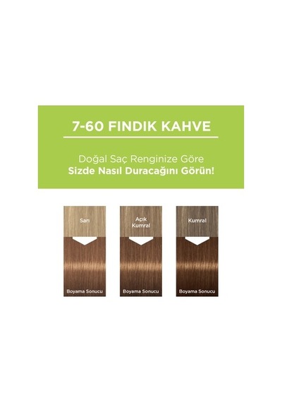 Kalıcı Doğal Renkler 7-60 Fındık Kahve Saç Boyası, Goji Berry Özlü