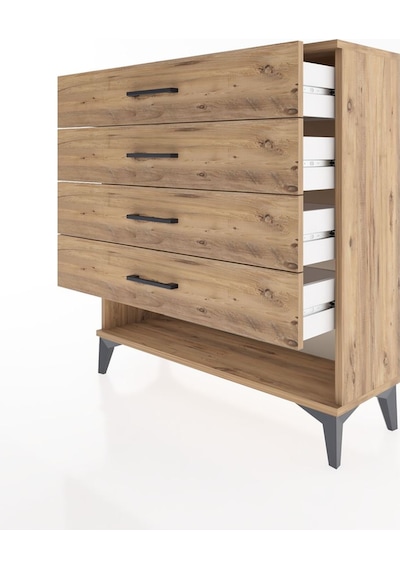 Arges Şifonyer 4 Çekmeceli 88x30x96 Çam-çam Çam