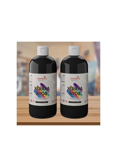 2x500gr Siyah Akrilik Boya Seti 0,15 L