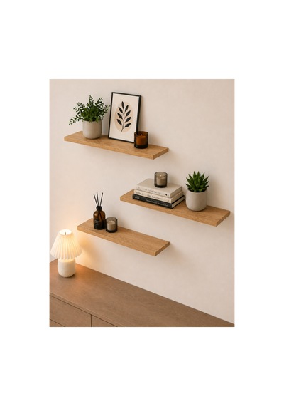Harmony 3 Raflı Gizli Monte Uçan Raf 50 15 Cm Garden Meşe
