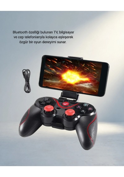Ergonomik Kablosuz Bluetooth Gamepad Tv Pc Telefon Uyumluluğu