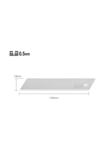 Olfa Lb-sol-10 Standart Tek Gövdeli Kırımsız Geniş Maket Bıçağı Yedeği 10 Lu