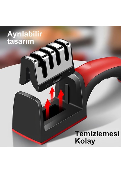 Kanji 4 Fonksiyonlu Paslanmaz Çelik Bıçak, Makas &amp Satır Bileyici Elmas, Seramik Ve Tungsten Çelik Bileme S