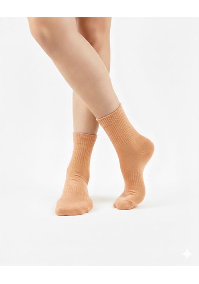 Ozzy Socks Kadın 4 Çift Bambu Lastiksiz Sıkmayan Diabetik Bilek Çorap Somon