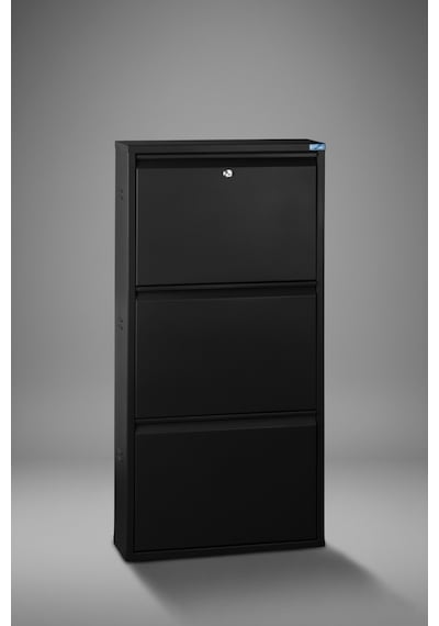 Metal Ayakkabılık 3'lü Kilitli Model Siyah