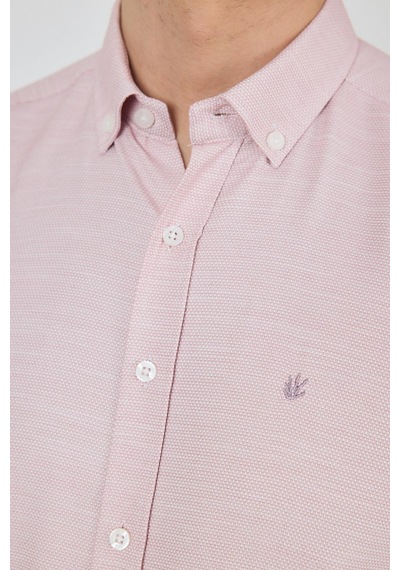 İmza Uzun Kol Desenli Armürlü Düğmeli Yaka Cepsiz Pamuklu Classic Slim Fit Gömlek 1004250204 Pudra İmza Uzun Kol Desenli Armürlü Düğmeli Yaka Cepsiz Pamuklu Classic Slim Fit Gömlek 1004250204 Pudra