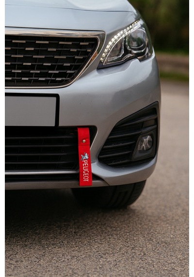 Peugeot Uyumlu Kırmızı Renk Yüksek Kalite Tampon Dili & Çeki Ipi / Sarı Kırmızı Oto Ayna Askısı