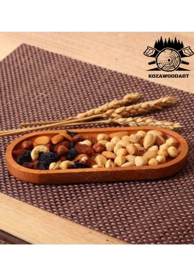 Ahşap Oval Çerezlik Sunu Mluk