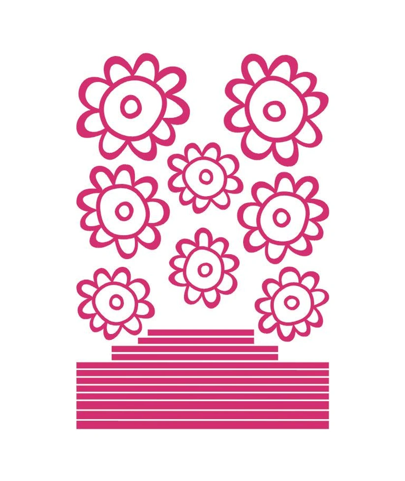 2 Adet Defter Sticker,laptop Sticker Pembe Papatyalı Pvc 48x33x0,5cm