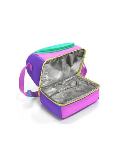 Coral High Kız Çocuk Mor Yeşil Pembe Çok Renkli İki Katlı Okul Beslenme Çantası 37215 Mor - Yeşil