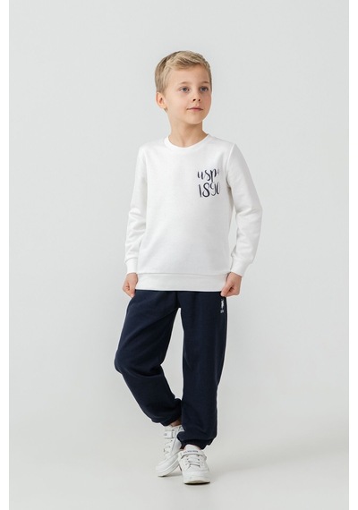 U.S. Polo Assn. Erkek Çocuk Baskılı Beyaz Uzun Kol Eşofman Takımı Us2619-c-v2 Us2619-c-v2