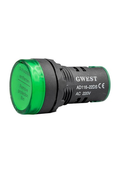 Gwest 22-y 220v 22mm Yeşil Ledli Sinyal Lambası 1 Kutu Kutu Adedi 10