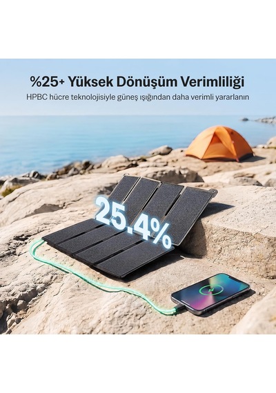 25w Taşınabilir Solar Şarj Paneli Katlanabilir Ip67 Korumalı Usb-a Ve Type-c Çıkışlı Kamp Karavan Outdoor İçin