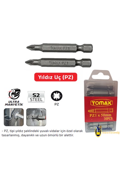 Tomax Pz1 X 50 Mm Bits Uç 30 Adet