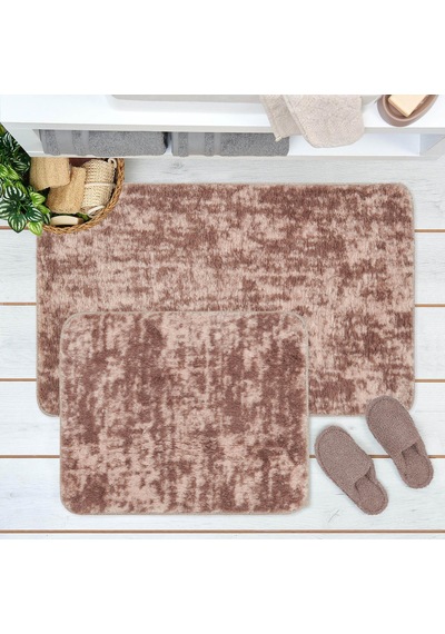 Soft Wellsoft Banyo Paspası - Bej - 60x100 Cm + 50x60 Cm Renkli
