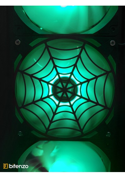 Örümcek Ağı Desenli 120x120 Mm Oyun Pc Aksesuarı, Masaüstü Bilgisayar Fan Kapağı Siyah