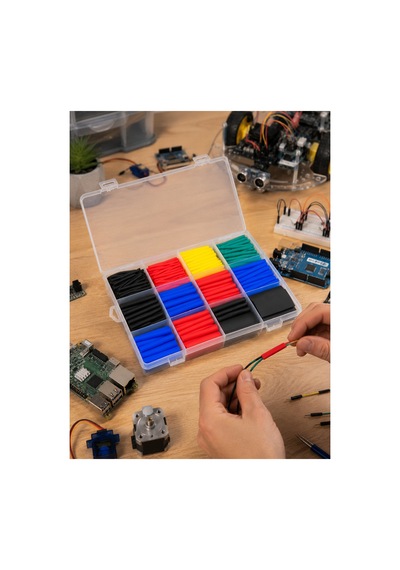 Heat Shrink Tube Organizer Kutulu 560 Parça Kablo İzolasyon Seti 12 Ölçü 5 Renk