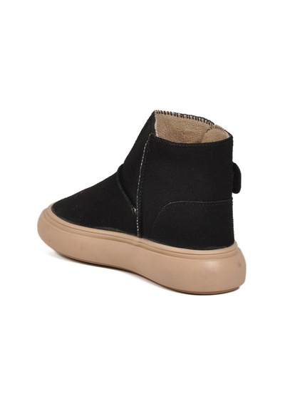 Siyah Süet Cırtlı Unisex Çocuk Bot 823760 P Siyah