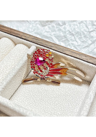 Muhteşem Rhinestone Kuş Broş Emaye Pimi Erkek Kadın Mücevher Aksesuar Çok Renkli
