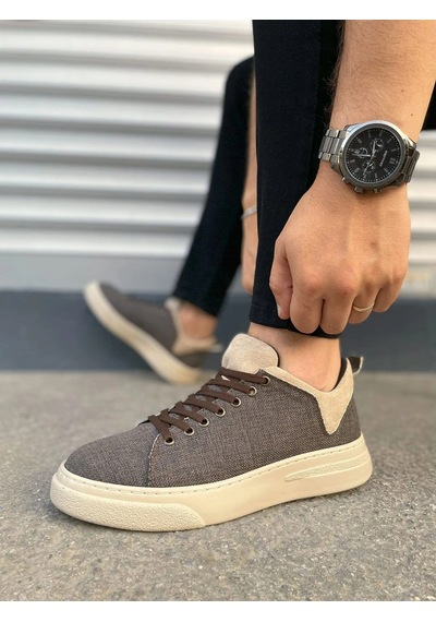 Mevese Ont Bağcıklı Keten Dokulu Hafif Taban Erkek Günlük Casual Sneaker Ayakkabı - Kahverengi Mevese Ont Bağcıklı Keten Dokulu Hafif Taban Erkek Günlük Casual Sneaker Ayakkabı - Kahverengi