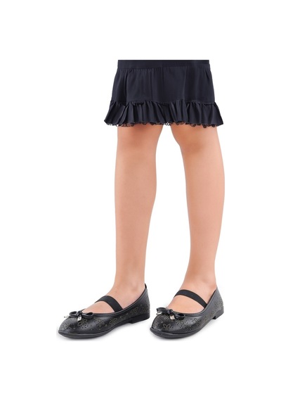 Kiko Kids Cilt Lastikli Kız Bebek Babet Ayakkabı Arç 07 Siyah