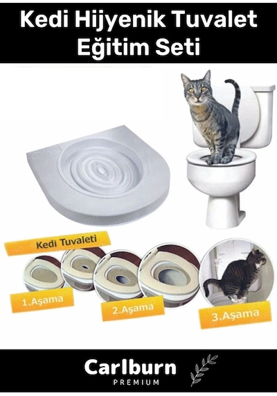 Carlburn Özel Üretim Klozet Alıştırma Kapağı Kum Kabı Yavru Yetişkin Kedi Tuvalet Eğitim Seti
