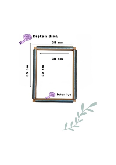 80x30cm Kombinasyon Özellikli Punch Ve Tüm Nakışlara Uygun İğneli/telli Ahşap Kasnak Kılıf Hediye