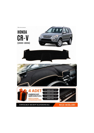 Honda Cr-v 2000-2006 Uyumlu Torpido Koruma, Torpido Örtüsü, Torpido Kılıfı - Siyah-bej - Ho014
