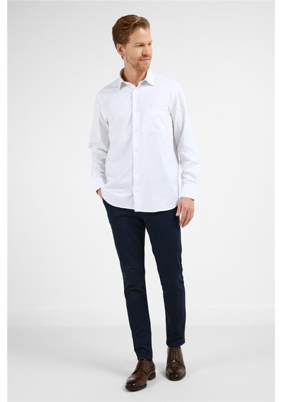 İmza Beyaz - Lila Çizgili Desen Sert Yaka Uzun Kol Cepli Comfort Fit Pamuklu Gömlek 1004255274 Beyaz - Lila