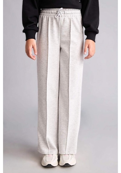 Defacto Wıde Leg Açık Gri Melanj Pantolon Kız Çocuk I3104a826augr421 Gri-gr421