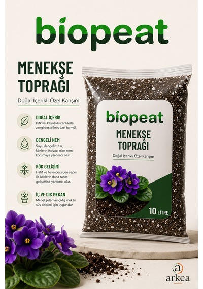 Menekşe Toprağı 10 Litre Hava Geçirgen Özel Karışım Menekşe Ve Salon Bitkileri İçin 1000