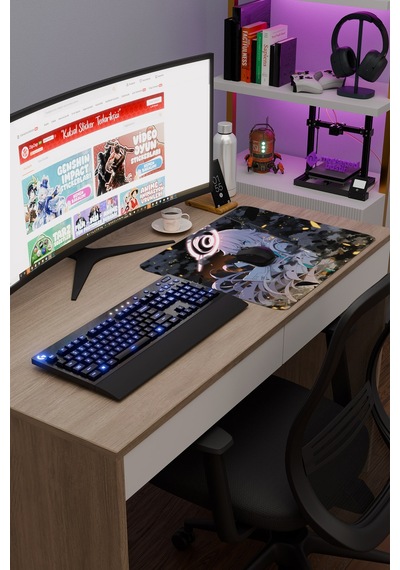 Blue Archive Kaymaz Dikişli Kauçuk Oyuncu Mousepad V3 - 48x40 Xl Gaming Mouse Pad Fare Altlığı