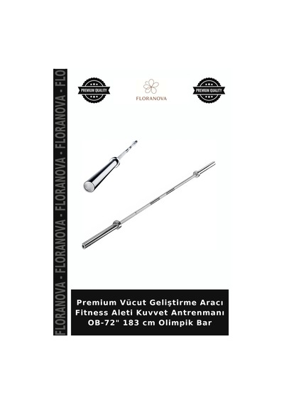 Premium Vücut Geliştirme Aracı Fitness Aleti Kuvvet Antrenmanı Ob-72" 183 Cm Olimpik Bar Çok Renkli