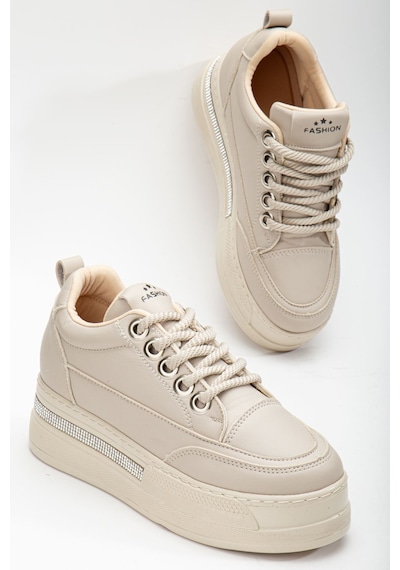 Granes Kadın Bej Gizli Topuk Sneaker Bej