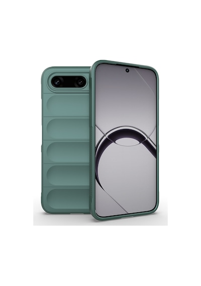 Tecno Spark 50 5g Kılıf Esnek Tpu Oyuklu Arka Yüzey Tasarımlı Etnik Silikon Kapak Koyu Yeşil